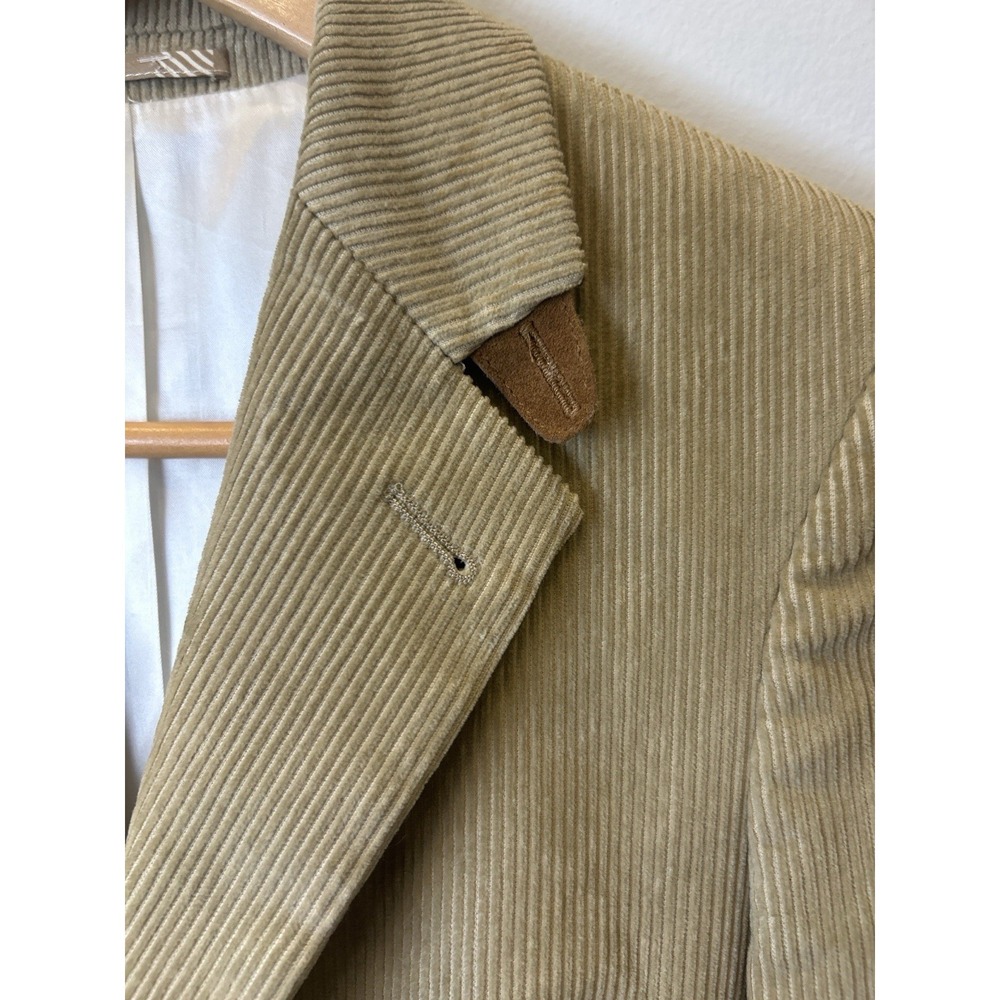 Sean John Corduroy Blazer Mens Medium Tan 3 Button Sport Coat Cotton Jacket Y2K